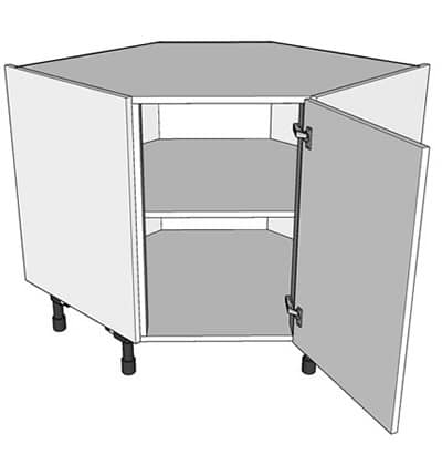 Diagonal base corner cabinet