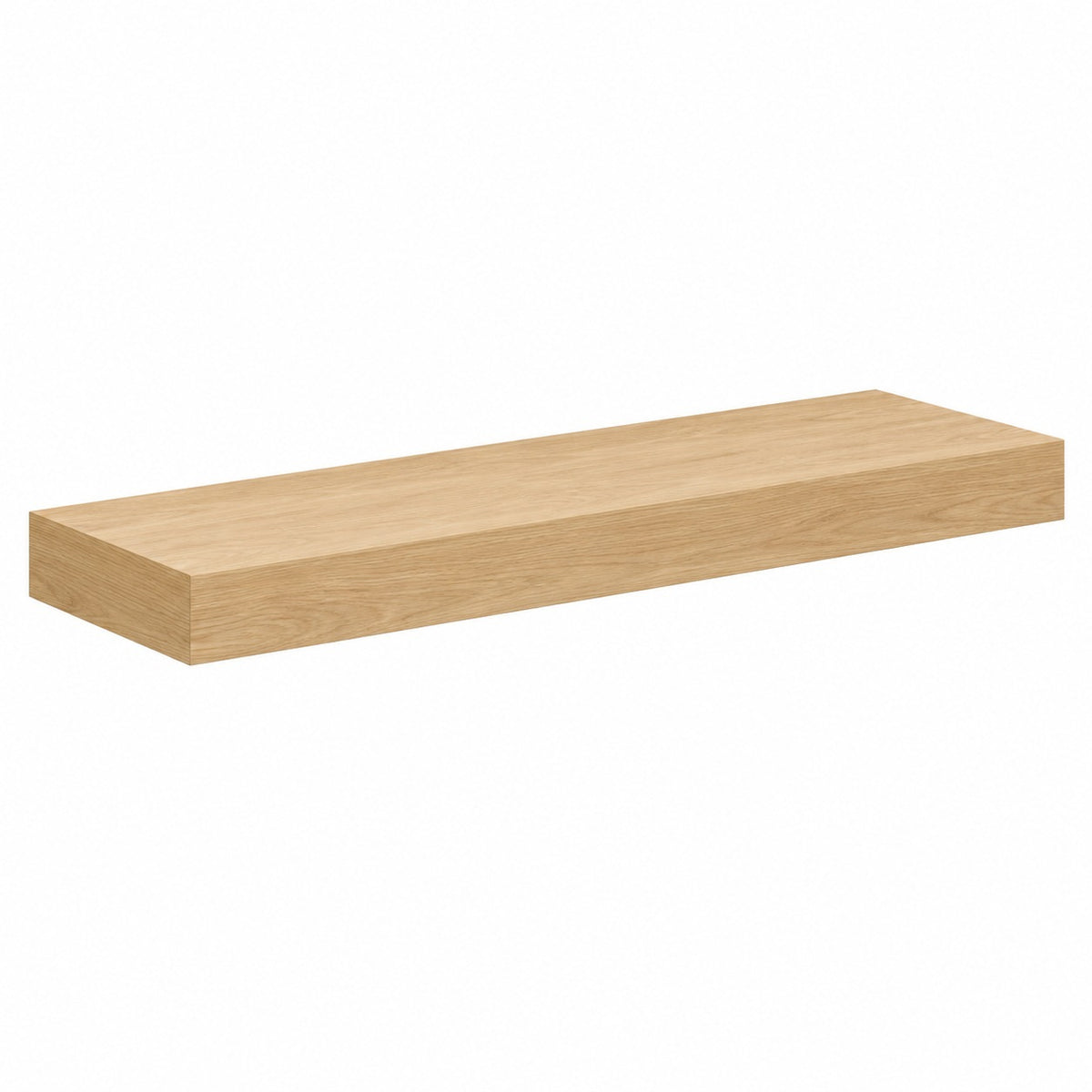 Floating shelf illustration; actual finish and proportions may vary