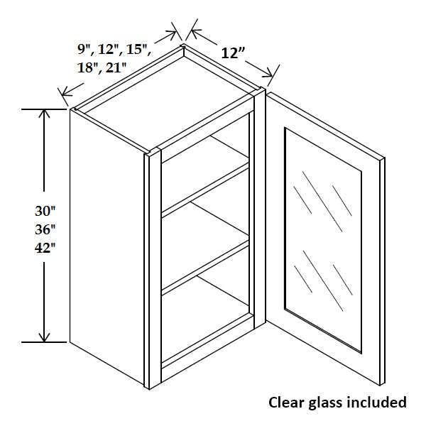 Single Glass Door Wall Cabinet Wood Kitchen Cabinets 6311