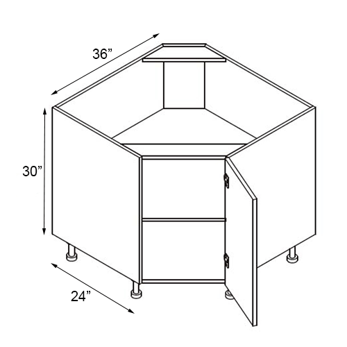 Diagonal base corner cabinet