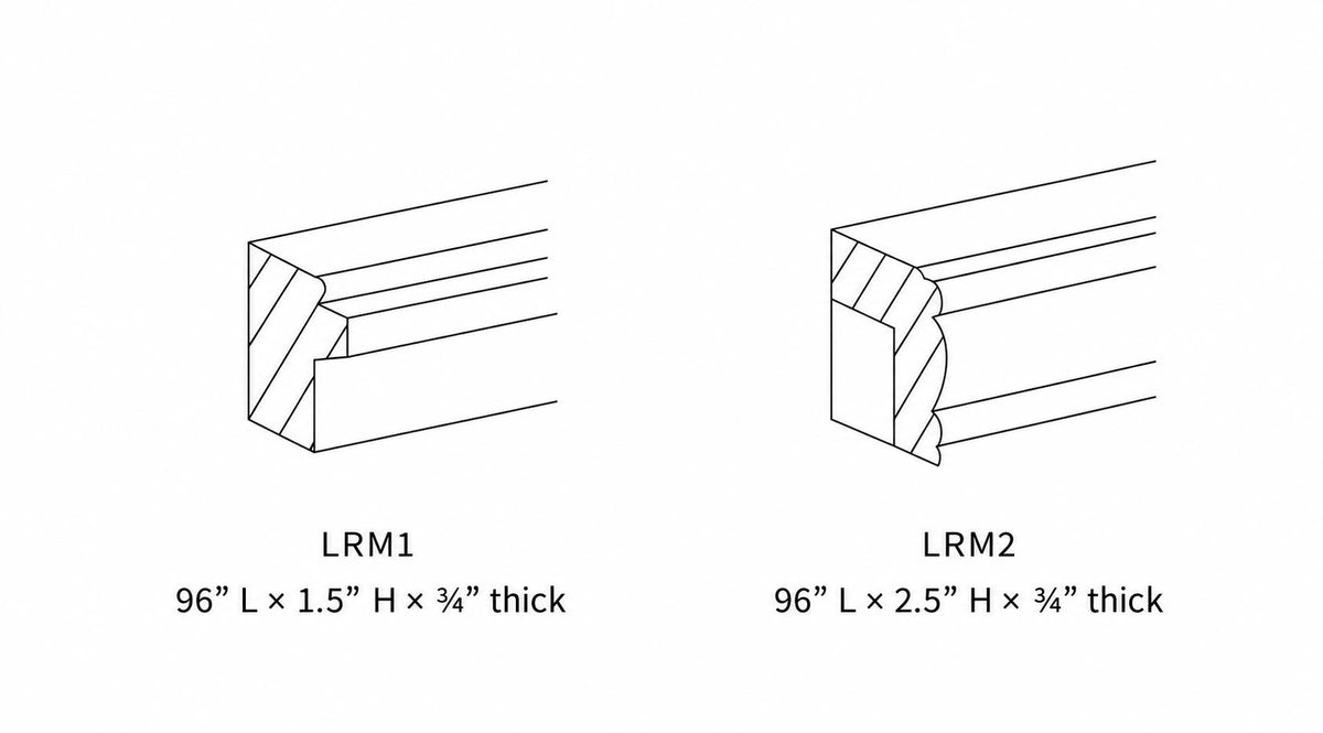 LRM1 and LRM2 — corrected light rail dimensions