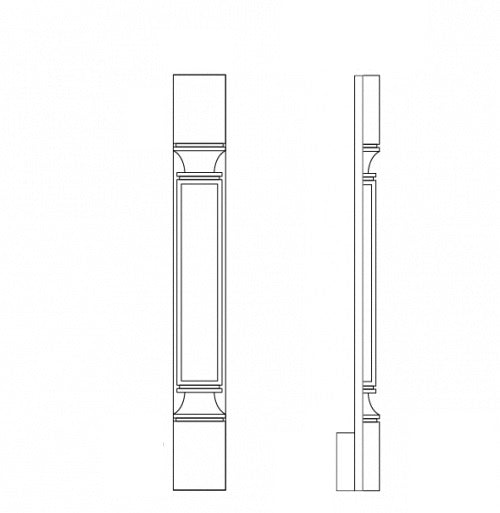PP decorative post — front and side profile