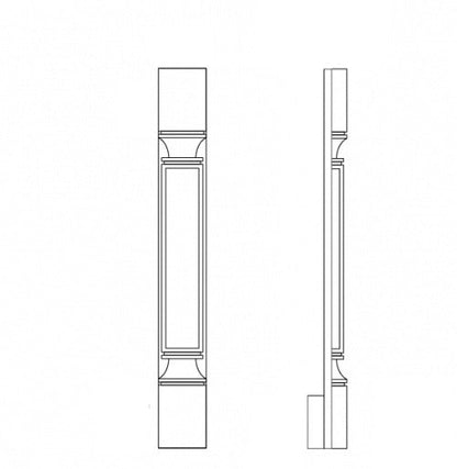 PP decorative post — front and side profile