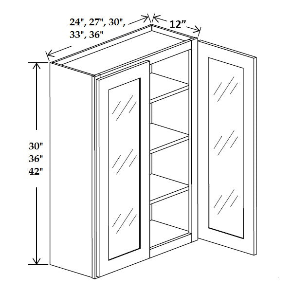 Double Glass Door Wall Cabinet