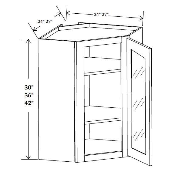 Glass upper corner width 27'' cabinets
