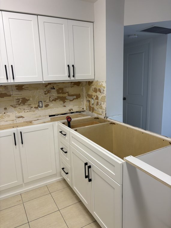 Cabinets ready for countertop measurement